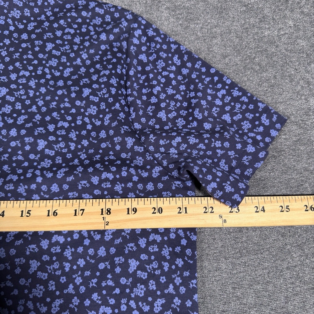 Polo Ralph Lauren Shirt Men Large Blue Custom Slim Fit Golf Floral Collared Pony - Picture 5 of 7